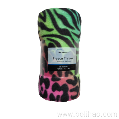 Colourful Cheetah Print Polar Fleece Blanket